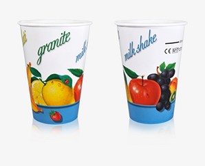  Bicchieri in cartone 300cc per frullati con coperchio