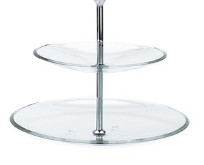  Tortiere a due piani in acciaio e vetro